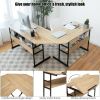 Modern Metal Wood Corner L-Shaped Computer Desk with Tilt Tabletop
