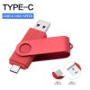 Type-c Two-in-One USB Flash Drive Red 32G Computer Mobile Phone Dual-Use USB Flash Drive Rotating Creative USB 2.0 Business USB
