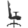 Gaming Chair with Footrest Black and Light Gray Fabric