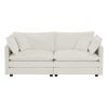 Sofa Set of 2 Chenille Couch, 2+3 Seater Sofa Set Deep Seat Sofa, Modern Sofa Set for Living Room, White Chenille