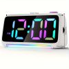 RGB Digital Alarm Clock for Bedroom, Super Loud for Heavy Sleepers, Small Bedside Clock with LED Display, USB Charger