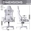 Techni Sport TSF45C Velvet Memory Foam Gaming Chair ‚Äì White