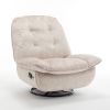 Ivory recliner, reclining lazy chair, mobile phone holder, large and comfortable reading chair, swivel gliding rocking chair, gold-stamped velvet