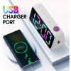 RGB Digital Alarm Clock for Bedroom, Super Loud for Heavy Sleepers, Small Bedside Clock with LED Display, USB Charger