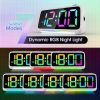 RGB Digital Alarm Clock for Bedroom, Super Loud for Heavy Sleepers, Small Bedside Clock with LED Display, USB Charger