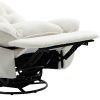 360¬∞ Swivel Recliner Adjustable Chair Chenille Glider Swivel Reclining Sofa Chair with Black Metal Round Base - Beige