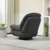 360¬∞ Swivel Recliner Adjustable Chair Chenille Glider Swivel Reclining Sofa Chair with Black Metal Round Base - Gray