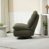 360¬∞ Swivel Recliner Adjustable Chair Chenille Glider Swivel Reclining Sofa Chair with Black Metal Round Base - Green