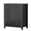 DRAWER DRESSER CABINET BAR CABINET, storge cabinet, lockers, retro shell-shaped handle, can be placed in the living room, bedroom, dining room, black