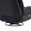 360¬∞ Swivel Recliner Adjustable Chair Chenille Glider Swivel Reclining Sofa Chair with Black Metal Round Base - Black