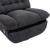 360¬∞ Swivel Recliner Adjustable Chair Chenille Glider Swivel Reclining Sofa Chair with Black Metal Round Base - Black