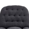 360¬∞ Swivel Recliner Adjustable Chair Chenille Glider Swivel Reclining Sofa Chair with Black Metal Round Base - Black