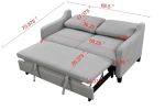 69"3 in 1 Convertible Queen Sleeper Sofa Bed, Modern Fabric Loveseat Futon Sofa Couch w/Pullout Bed, Small Love Seat Lounge Sofa w/Reclining Backrest