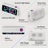 RGB Digital Alarm Clock for Bedroom, Super Loud for Heavy Sleepers, Small Bedside Clock with LED Display, USB Charger