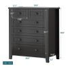 DRAWER DRESSER CABINET BAR CABINET, storge cabinet, lockers, retro shell-shaped handle, can be placed in the living room, bedroom, dining room, black