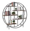 Round 5-Tier Metal Plant Stand bookcase storage rack;  Indoor Living Room Terrace Garden Balcony Display Stand
