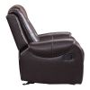 Modern Luxury Chair Glider Reclining 1pc Formal Living Room Furniture Premium Faux Leather Upholstery Comfortable Two-Tone Brown Finish