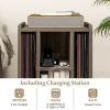 Vinyl Record Storage Turntable Stand with 4 Open Shelves