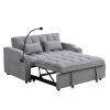 Modern Velvet Loveseat Futon Sofa Couch w/Pullout Bed,Small Love Seat Lounge Sofa with adjustable Reclining Backrest,Toss Pillows, Pockets