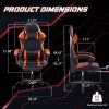 Video Game Chairs for Adults, PU Leather Gaming Chair with Footrest, 360¬∞Swivel Adjustable Lumbar Pillow Gamer Chair, Comfortable Computer Chair