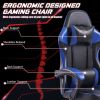 Video Game Chairs for Adults, PU Leather Gaming Chair with Footrest, 360¬∞Swivel Adjustable Lumbar Pillow Gamer Chair, Comfortable Computer Chair