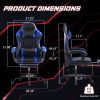 Video Game Chairs for Adults, PU Leather Gaming Chair with Footrest, 360¬∞Swivel Adjustable Lumbar Pillow Gamer Chair, Comfortable Computer Chair