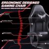 Video Game Chairs for Adults, PU Leather Gaming Chair with Footrest, 360¬∞Swivel Adjustable Lumbar Pillow Gamer Chair, Comfortable Computer Chair