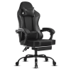 Video Game Chairs for Adults, PU Leather Gaming Chair with Footrest, 360¬∞Swivel Adjustable Lumbar Pillow Gamer Chair, Comfortable Computer Chair