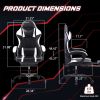 Video Game Chairs for Adults, PU Leather Gaming Chair with Footrest, 360¬∞Swivel Adjustable Lumbar Pillow Gamer Chair, Comfortable Computer Chair