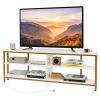 3-Tier Corner TV Stand for TVs up to 65 Inches with Charging Station