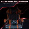 Video Game Chairs for Adults, PU Leather Gaming Chair with Footrest, 360¬∞Swivel Adjustable Lumbar Pillow Gamer Chair, Comfortable Computer Chair