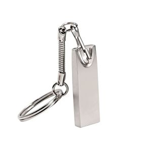 Metal USB 2.0 Flash Drives 64GB High Speed Pen Drive Golden Pendrive Silver Memory stick Creative Gifts U Disk For Computer (Capacity: 64GB, Color: Silver)