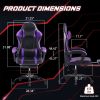 Video Game Chairs for Adults, PU Leather Gaming Chair with Footrest, 360¬∞Swivel Adjustable Lumbar Pillow Gamer Chair, Comfortable Computer Chair