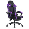 Video Game Chairs for Adults, PU Leather Gaming Chair with Footrest, 360¬∞Swivel Adjustable Lumbar Pillow Gamer Chair, Comfortable Computer Chair