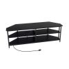 3-Tier Corner TV Stand for TVs up to 65 Inches with Charging Station