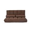 Double Chaise Lounge Sofa Floor Couch and Sofa with Two Pillows